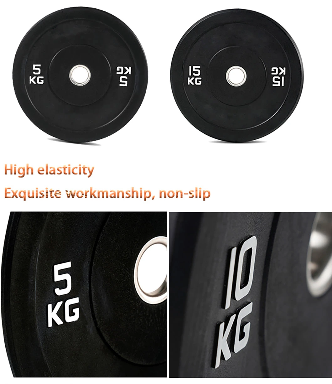 Premium Recycled PVC Rubber Bumper Plates Barbell Weight Plate Fitness Sports Equipment Rack Accessories