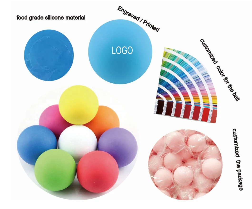 Sporting Goods 6.3cm Colorfur Silicone Yoga Exercise Massage Lacrosse Fitness Ball for Body Release