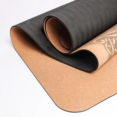 Tapis de yoga naturel non glissant pour salle de sport et usage domestique en liège